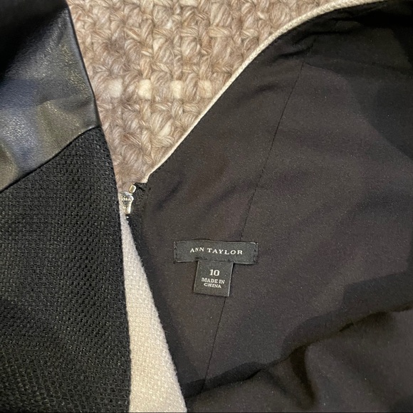 Ann Taylor Faux Leather Color Block Dress 10 - Picture 8 of 8